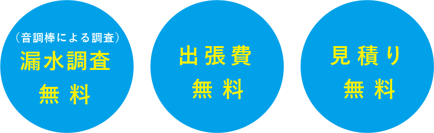 漏水調査無料・出張費無料・見積無料