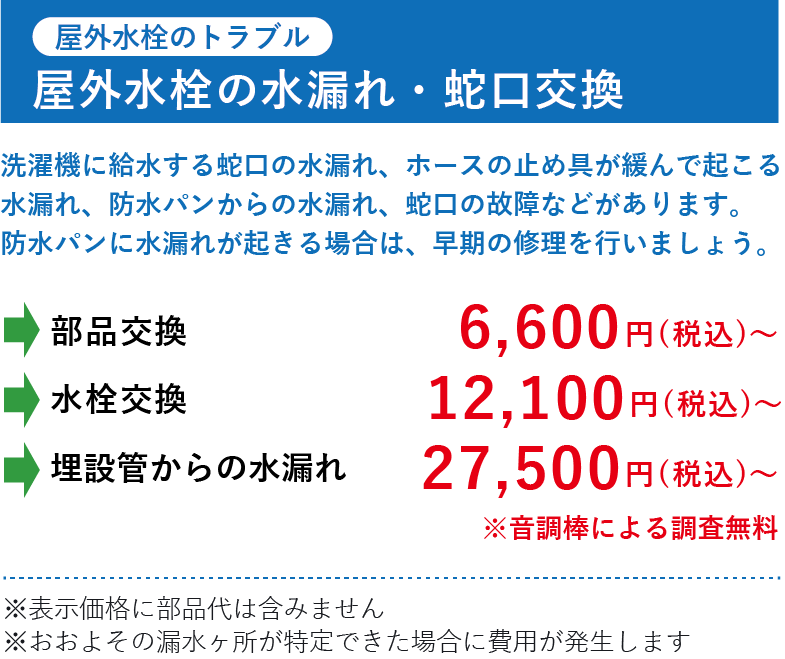 屋外水栓の水漏れ・蛇口交換