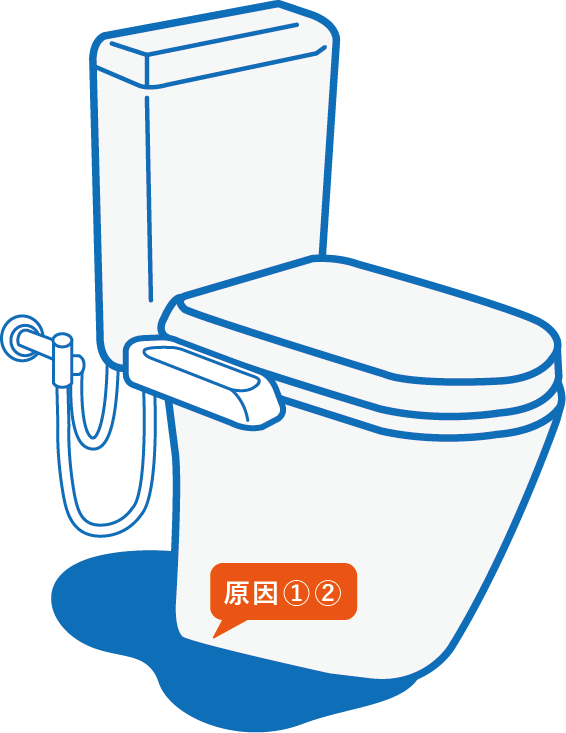 便器と床の間から水が漏れている！